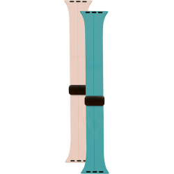 Pack de 2 Bracelets Silicone pour Apple Watch 42-44-45-49mm Bleu et Beige Bigben