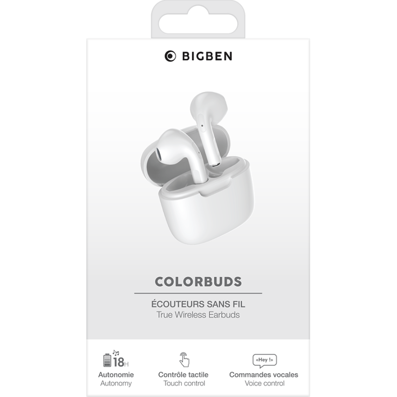 Ecouteurs sans fil Bluetooth COLORBUDS Blanc Bigben