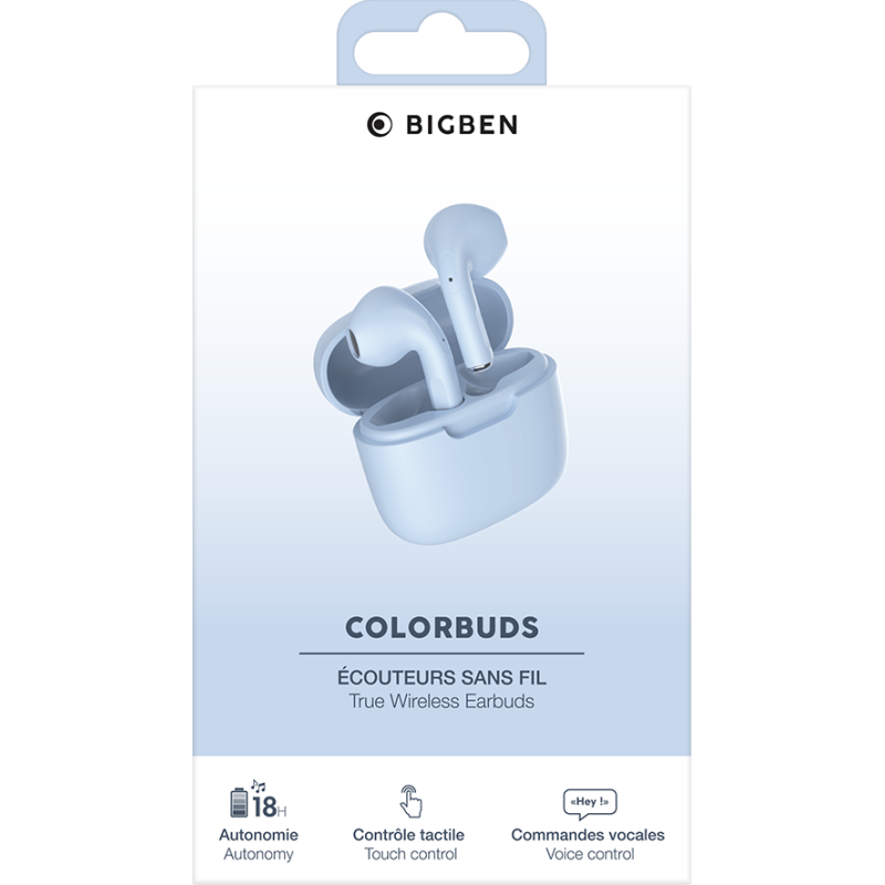 Ecouteurs sans fil Bluetooth COLORBUDS Bleu Bigben