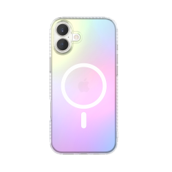 Coque pour iPhone 16 Compatible MagSafe Semi-transparente Irisée Bigben