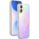 Coque pour iPhone 16 Compatible MagSafe Semi-transparente Irisée Bigben