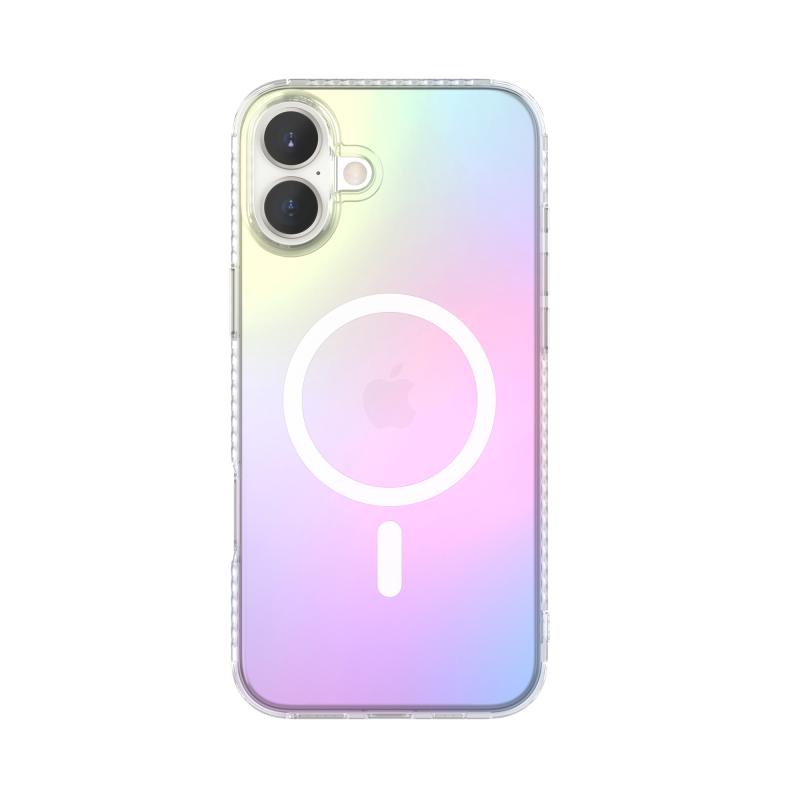 Coque pour iPhone 16 Compatible MagSafe Semi-transparente Irisée Bigben