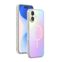 Coque pour iPhone 16 Compatible MagSafe Semi-transparente Irisée Bigben