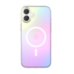 Coque pour iPhone 16 Plus Compatible MagSafe Semi-transparente Irisée Bigben