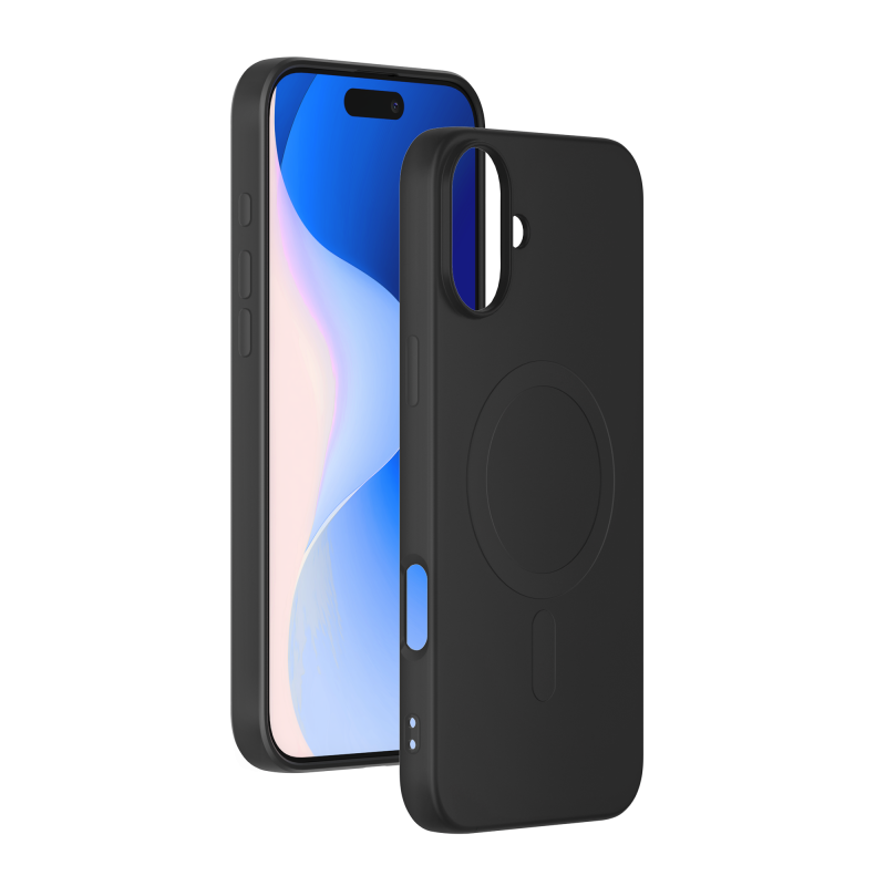 Coque en Silicone pour iPhone 16 Compatible MagSafe Noire Bigben
