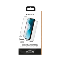 Pack pour iPhone 16 Accessoires Coque Transparente + Verre trempé + SmartFrame™ - 60% verre recyclé Bigben