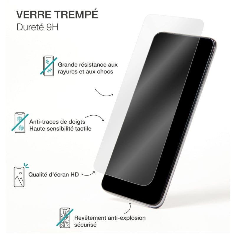 Protège écran 2.5D en Verre trempé pour iPhone 16 Pro Max + SmartFrame™ - 60% verre recyclé Certifié GRS Bigben