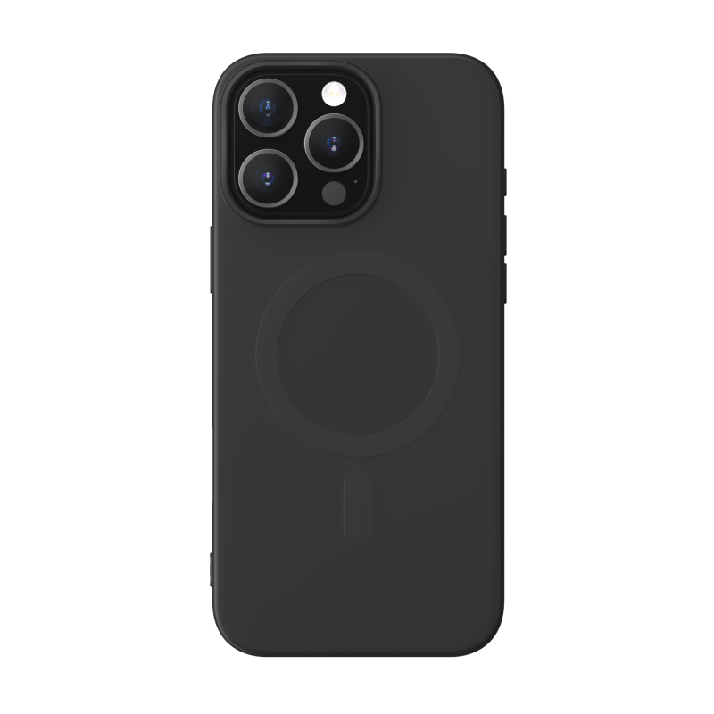 Coque Silicone iPhone 16 Pro Max Compatible MagSafe Noire Bigben