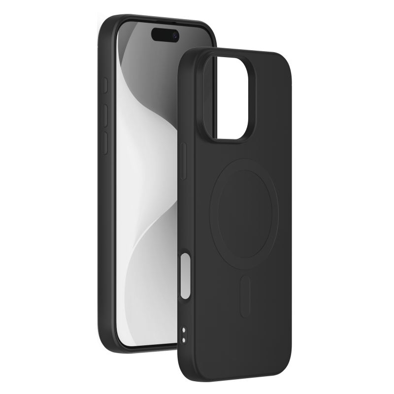 Coque Silicone iPhone 16 Pro Max Compatible MagSafe Noire Bigben