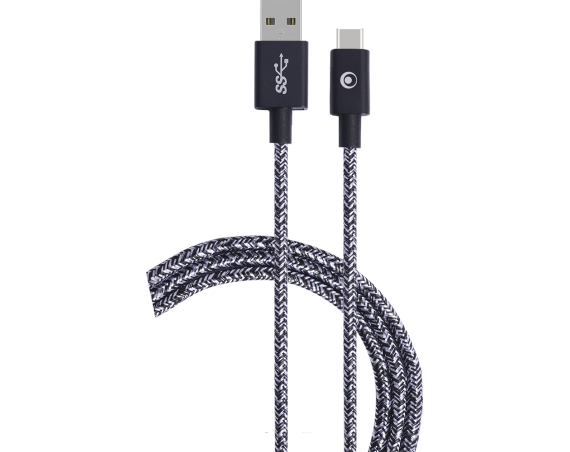 Câble USB A/USB C 2m 3A Blanc Bigben