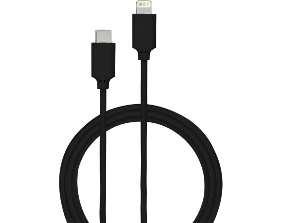 Câble USB C/Lightning 2m Noir Bigben