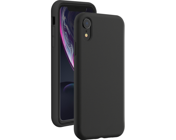 Coque Apple iPhone XR Silicone SoftTouch Noire Bigben