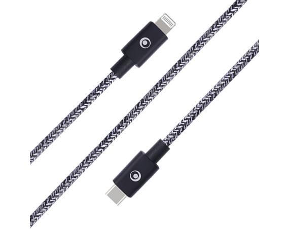 Câble Tissé USB C/Lightning 2m Noir Bigben