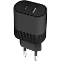 Double Chargeur maison USB A+C PD 32W (12+20W) Power Delivery Noir Bigben