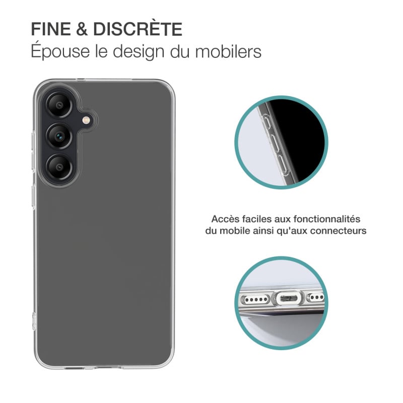 Pack Samsung Galaxy S25+ Accessoires Coque Transparente + Verre trempé + SmartFrame™ - 60% verre recyclé Bigben