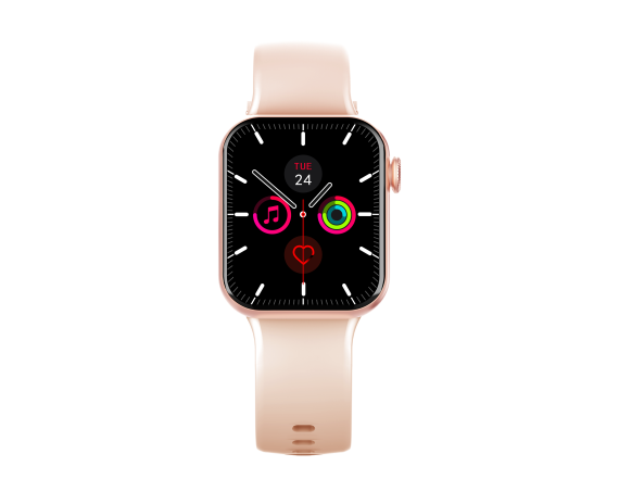 Montre connectée SQUARE PINK or rose + bracelet rose Bigben