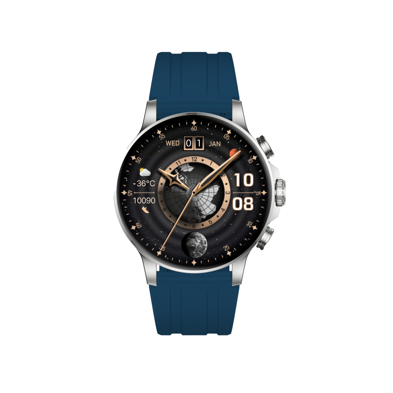 Montre Connectée Ronde Noire - Cadran Rond Élégant