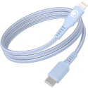 Câble Nylon tressé USB C/Lightning 3A/PD60W 1,2m Bleu - 100% Plastique recyclé Bigben