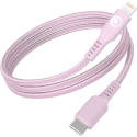 Câble Nylon tressé USB C/Lightning 3A/PD60W 1,2m Rose - 100% Plastique recyclé Bigben