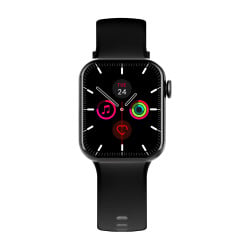 Montre Connectée Ronde Noire - Cadran Rond Élégant