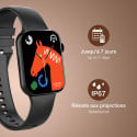 Montre connectée SQUARE BLACK noire + bracelet noir Bigben