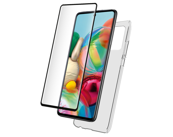 Pack Samsung Galaxy A72 4G Coque Transparente + Verre trempé  Bigben
