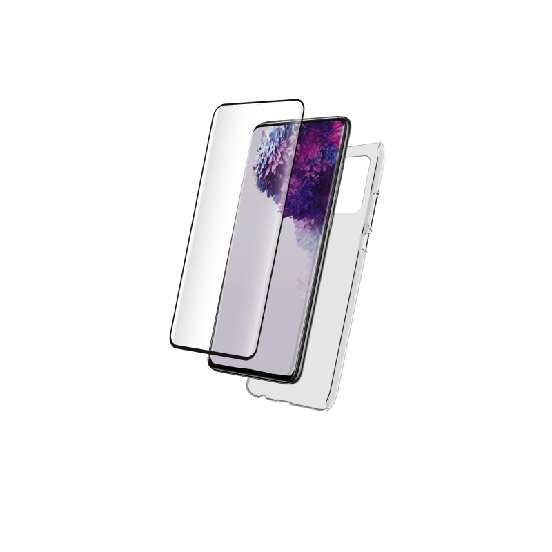 Pack Samsung Galaxy S20 (Coque Transparente + Verre trempé) Bigben