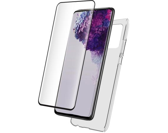 Pack Samsung Galaxy S20+ Coque Transparente + Verre trempé  Bigben