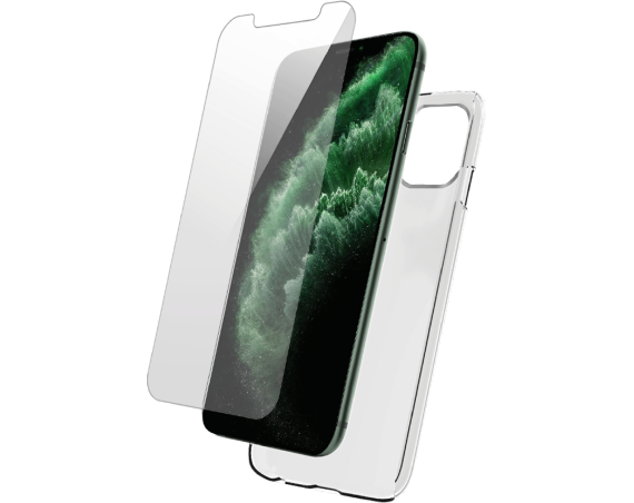 Pack Apple iPhone 11 Pro Max Coque Transparente + Verre trempé  Bigben