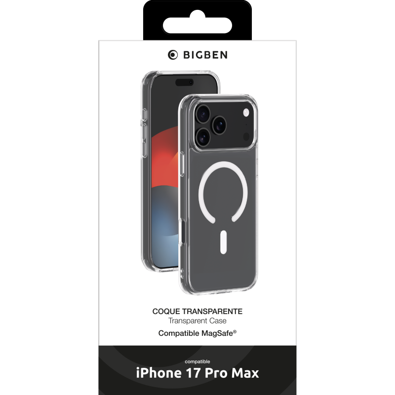 Coque MagSafe iPhone 17 Pro Max Hybride Transparente