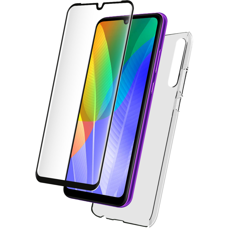 Pack Huawei Y6P Coque Transparente + Verre trempé  Bigben