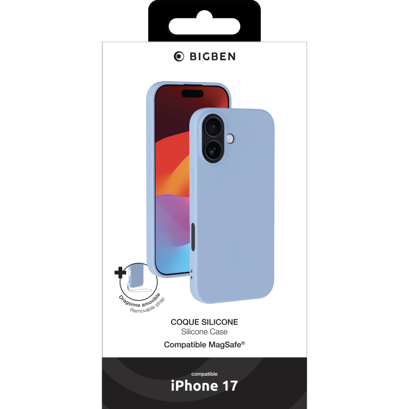 Coque MagSafe iPhone 17 Silicone Bleu Ciel