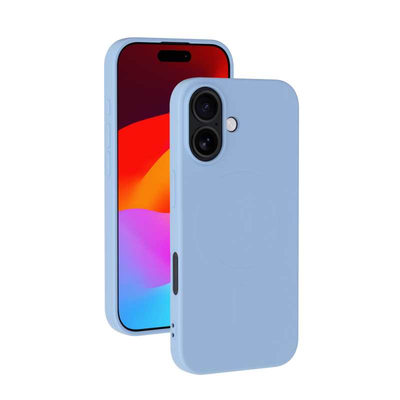 Coque MagSafe iPhone 17 Silicone Bleu Ciel