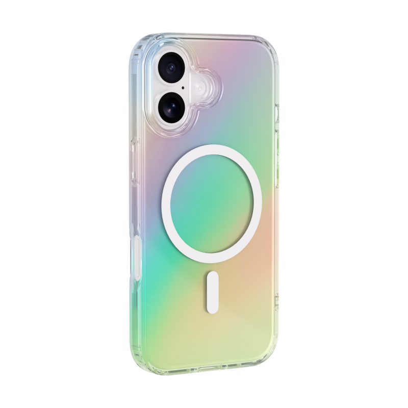 Coque MagSafe iPhone 17 Hybride Transparente Irisée