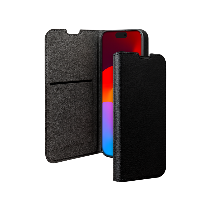 Folio iPhone 17 Pro Wallet Fonction Stand Noir - Certifié GRS