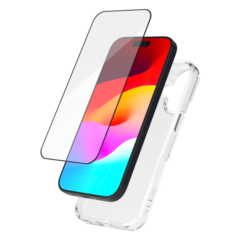 Pack 2 en 1 Coque iPhone 17 Souple Transparente + Protège écran 2.5D + SmartFrame™ - Certifié GRS