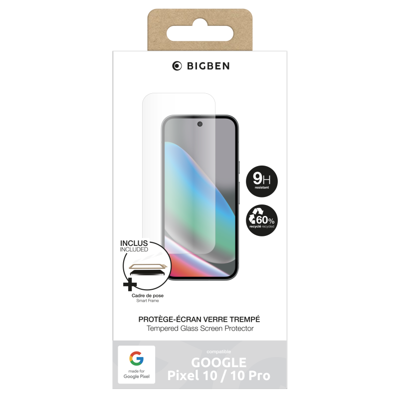 Protège écran Google Pixel 10 / Pixel 10 Pro + SmartFrame™ Verre trempé Made for Google - Certifié GRS