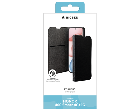 Folio Honor Honor 400S Wallet Fonction Stand Noir - Certifié GRS