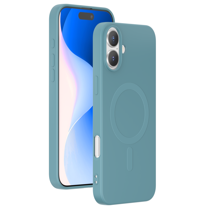 Coque Silicone iPhone 16 Compatible MagSafe Verte Bigben