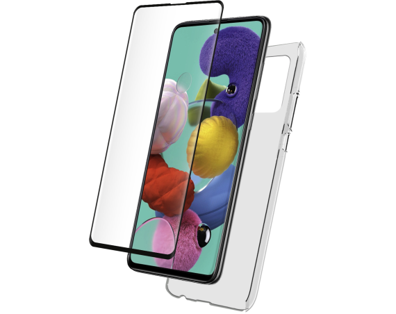 Pack Samsung Galaxy A51 Coque Transparente + Verre trempé  Bigben