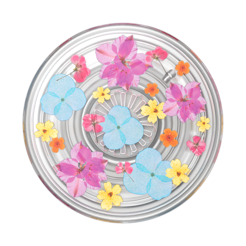 Support PopGrip Translucide Adhésif Stand et Selfie Delicate Floral