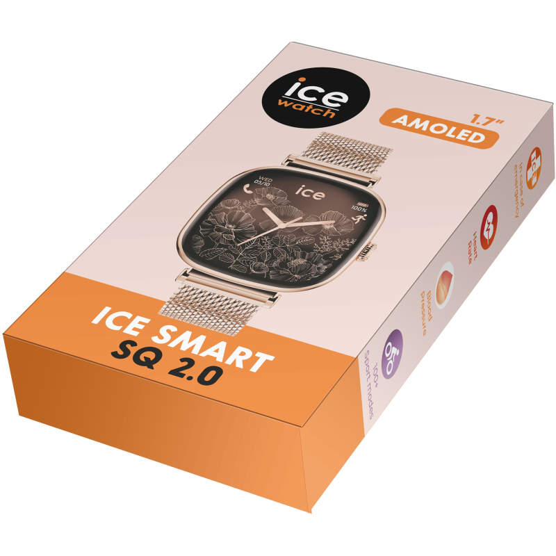 Montre Connectée ICE SMART 2.0 Ronde Avec Bracelet Milanaise Rose Gold