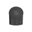 Adaptateur voyage 4 USB A ALPHA Universel Noir