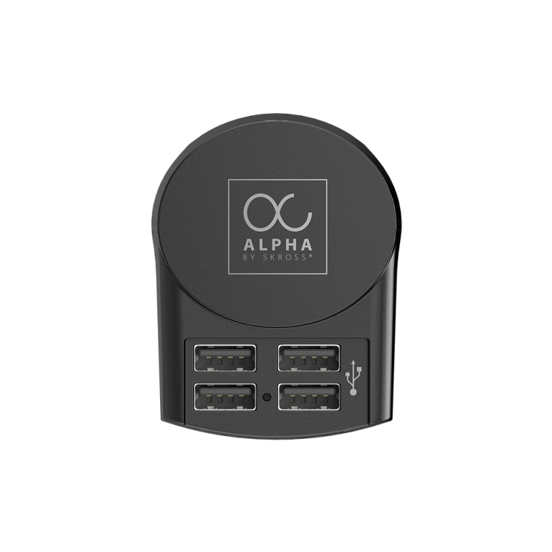 Adaptateur voyage 4 USB A ALPHA Universel Noir