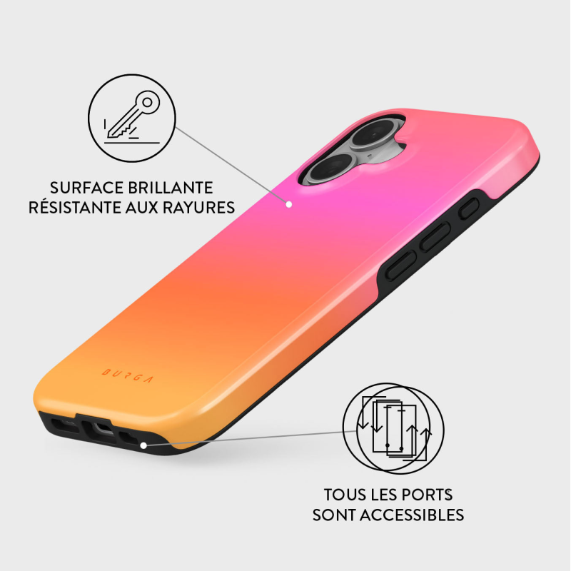 Coque MagSafe iPhone 16 Plus Tough Motifs Sunset Club
