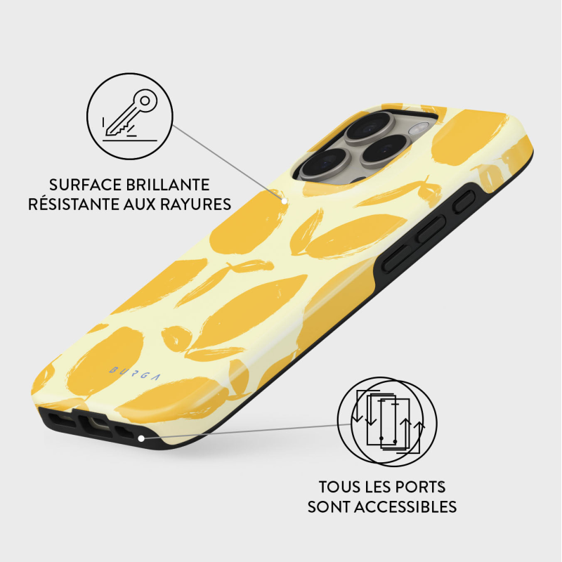 Coque MagSafe iPhone 16 Pro Tough Motifs Lemon Tart