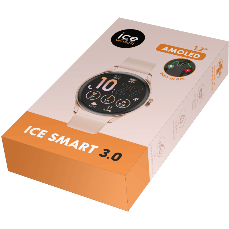 Montre connectée ICE SMART 3.0 Ronde avec Bracelet Milanaise Rose gold / Nude