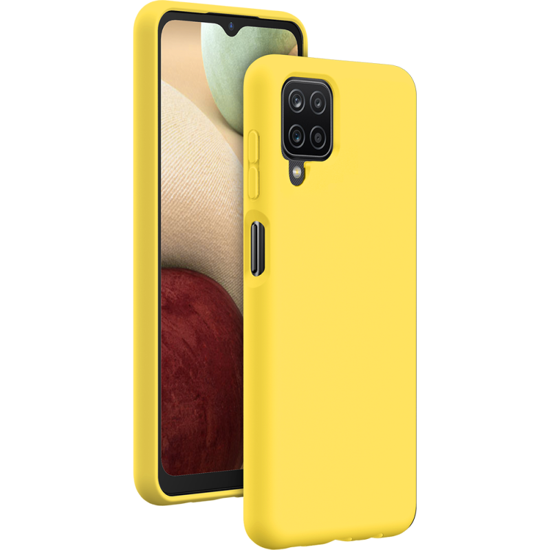 Coque Samsung Galaxy A12 Silicone SoftTouch Jaune Bigben