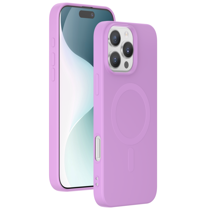 Coque Silicone iPhone 16 Pro Compatible MagSafe Violette Bigben