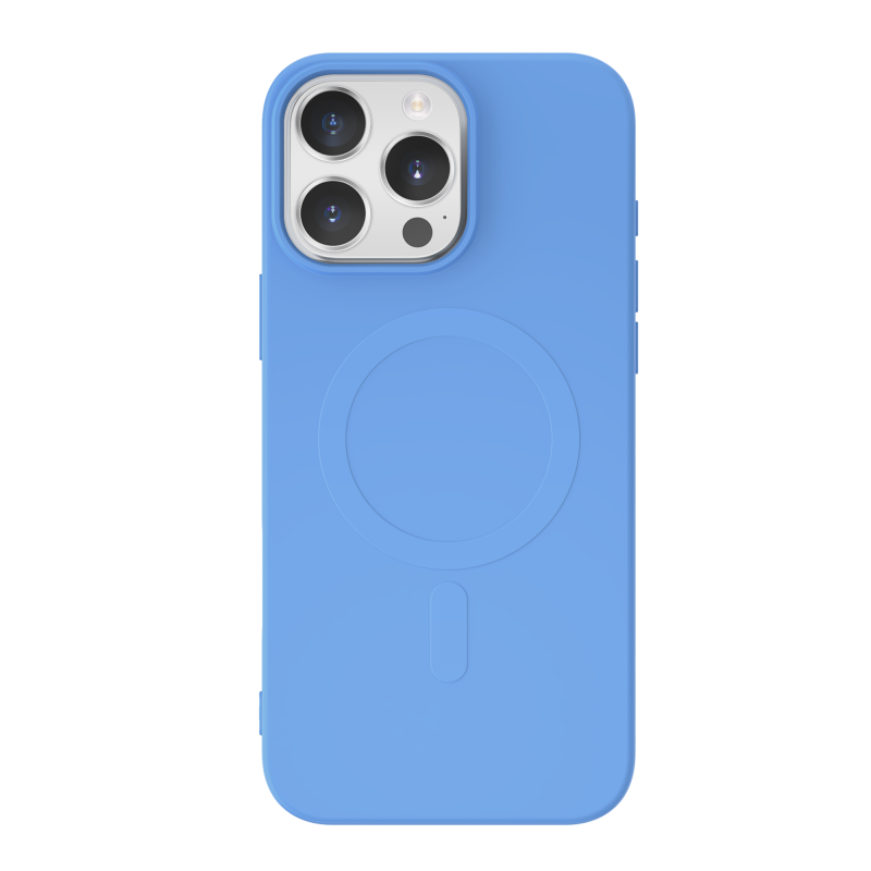 Coque Silicone iPhone 16 Pro Compatible MagSafe Bleue Bigben